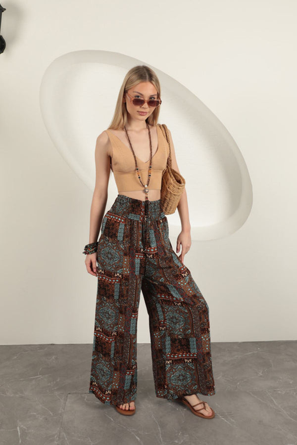 Patchwork Wide-Leg Pants - 9Teen Boutique