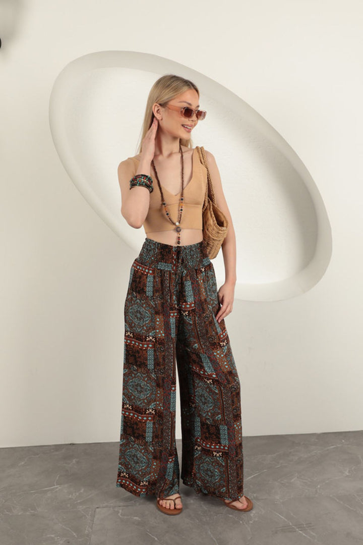 Patchwork Wide-Leg Pants - 9Teen Boutique