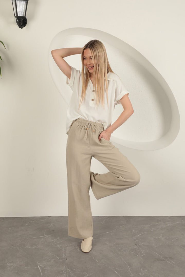 High-Waisted Drawstring Pants. - 9Teen Boutique