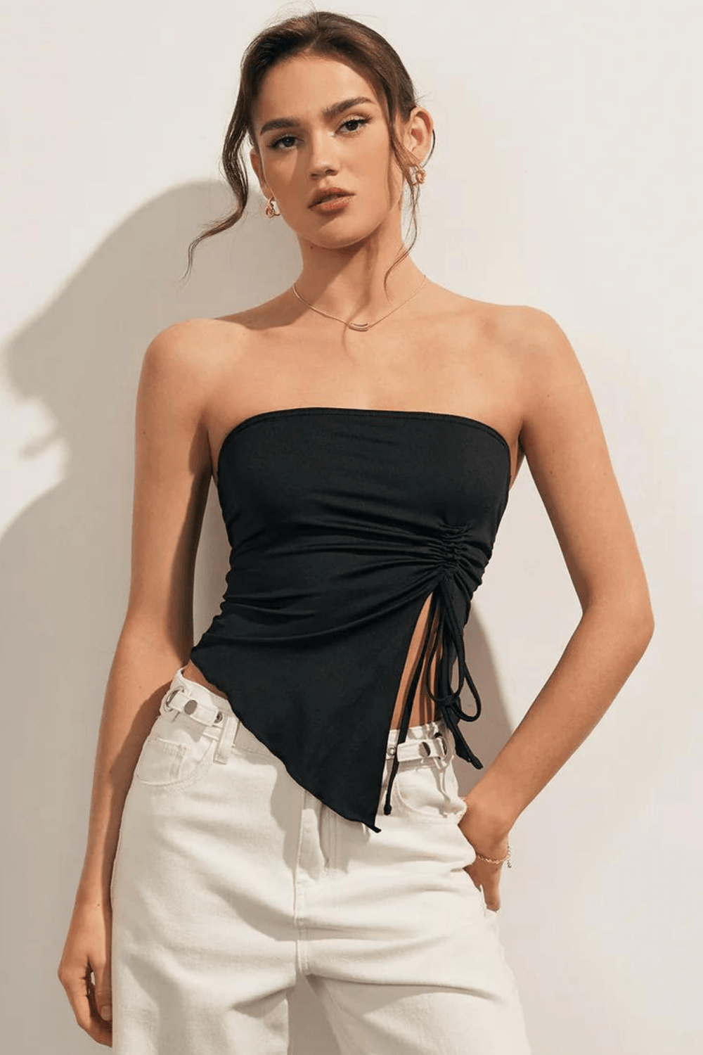 トップス tope / tube top Pull-Tie Tube Top – 9Teen Boutique