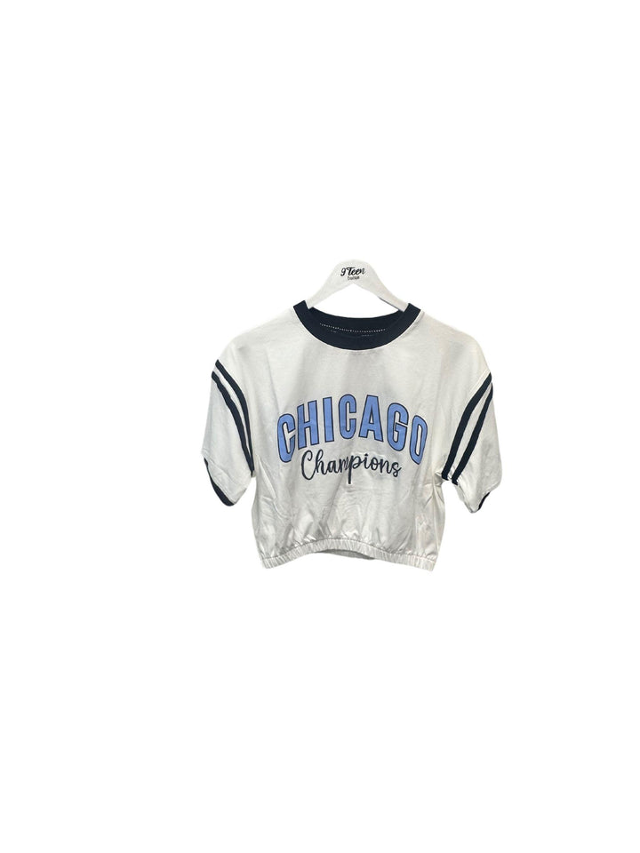 "Chicago 22" Printed Cropped T-Shirt - 9Teen Boutique