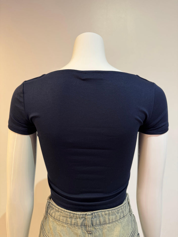 Square Neck Crop Shirt - 9Teen Boutique