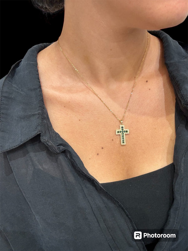 Green Cross Necklace