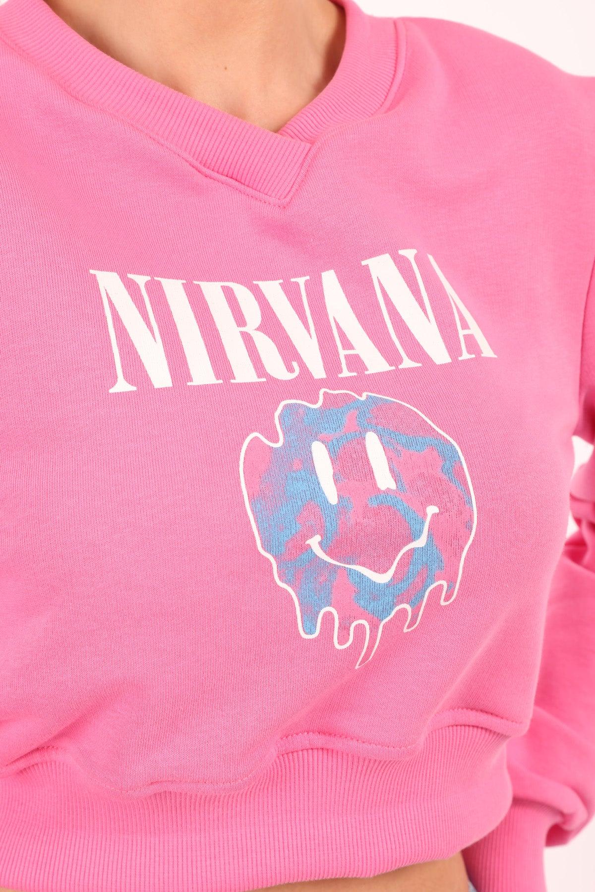 Nirvana Crop Sweatshirt – 9Teen Boutique