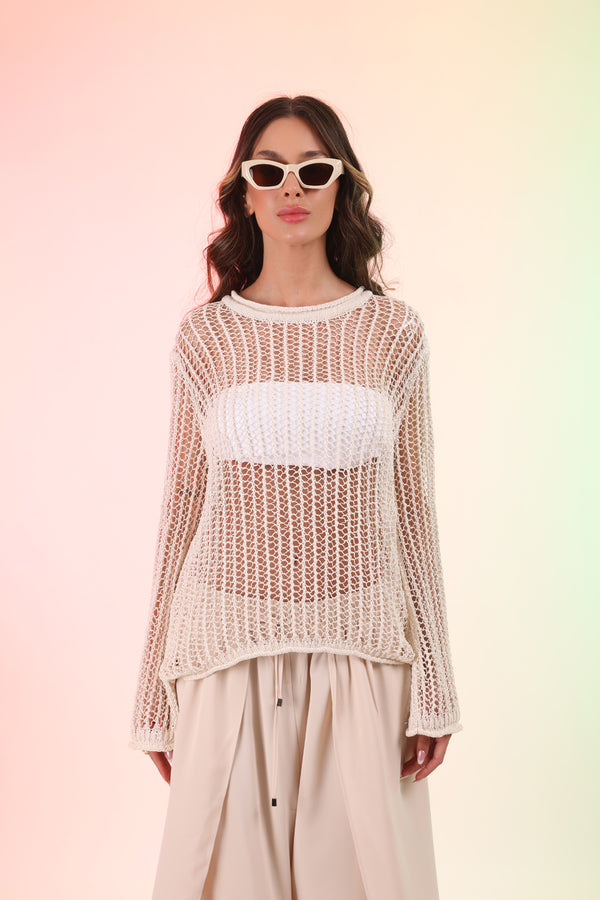 Long Fishnet Pullover