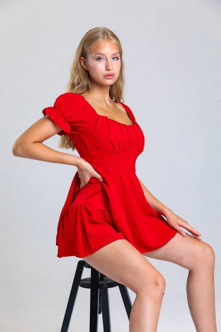 Square Neck Mini Dress - 9Teen Boutique