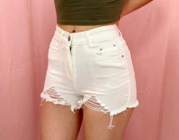 Mid-Waist Denim Shorts