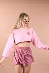 Smiley Crop Sweatshirt - 9Teen Boutique