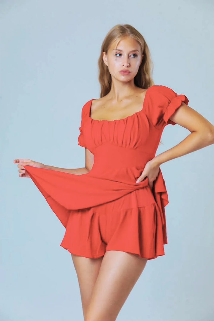 Square Neck Mini Dress - 9Teen Boutique