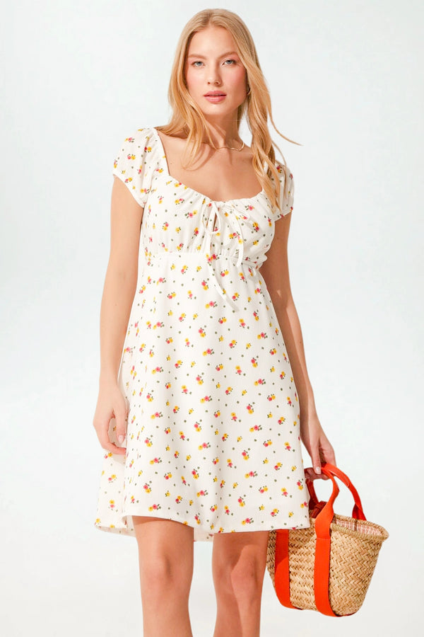 Floral Ribbed Mini Dress - 9Teen Boutique