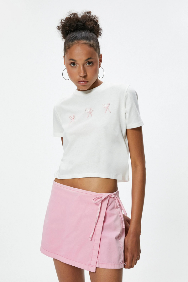 Pink Bow Crop T-shirt