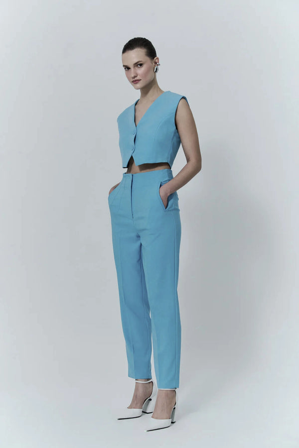 High-Waisted, Slim-Fit Pants 