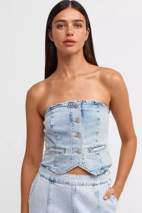 Denim Tube Top