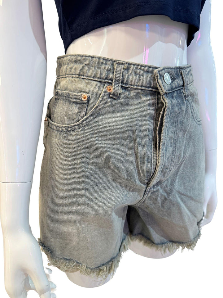 High Waist Edge Cut Denim Short - 9Teen Boutique