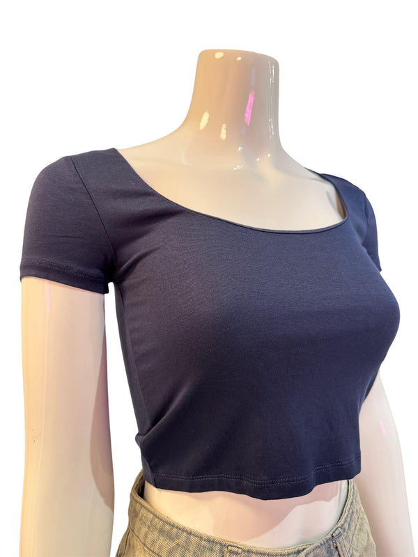 Square Neck Crop Shirt - 9Teen Boutique