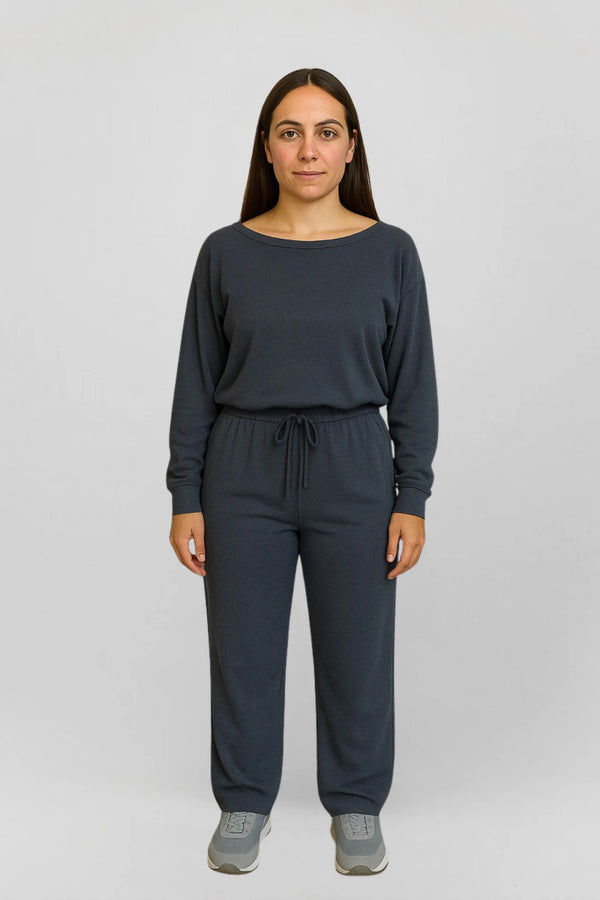 Boat Neck Crop Sweatshirt