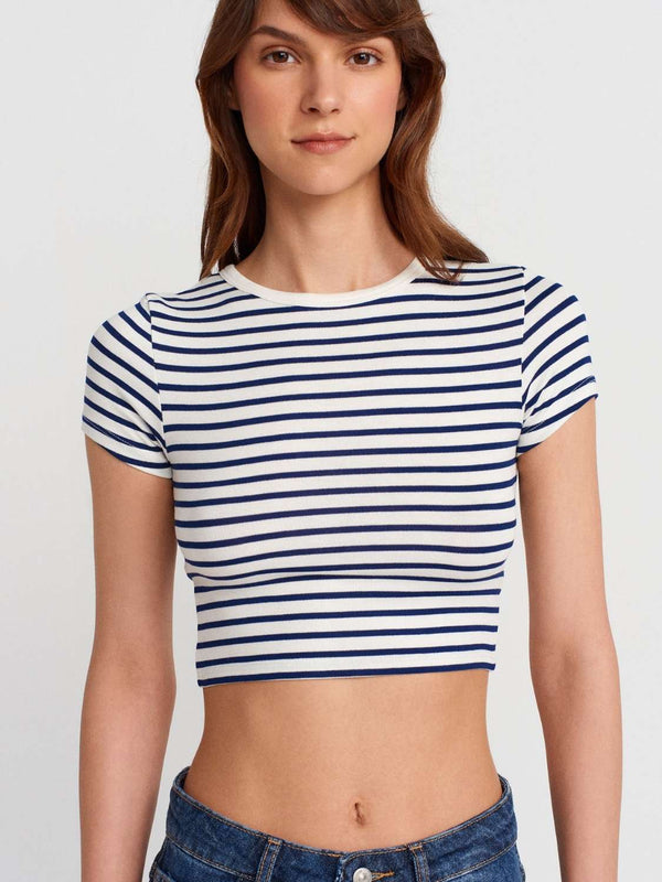 Horizontal Stripes Crop Tee