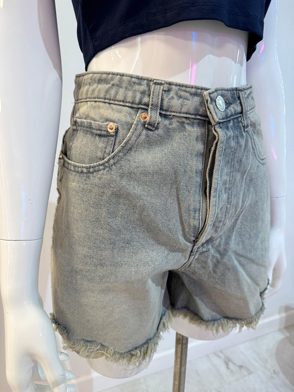 High Waist Edge Cut Denim Short - 9Teen Boutique