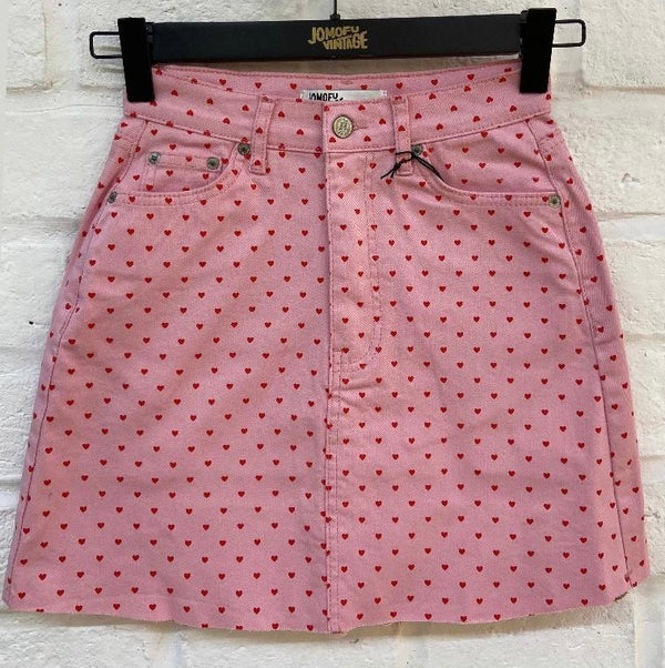 "Tiny Hearts" Denim Skirt