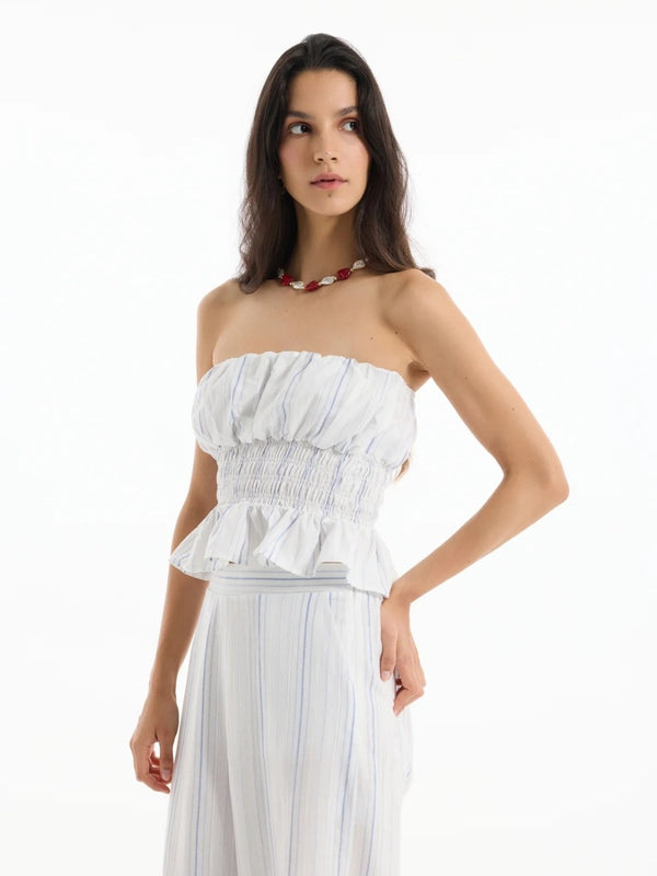 Flared Striped Tube Top