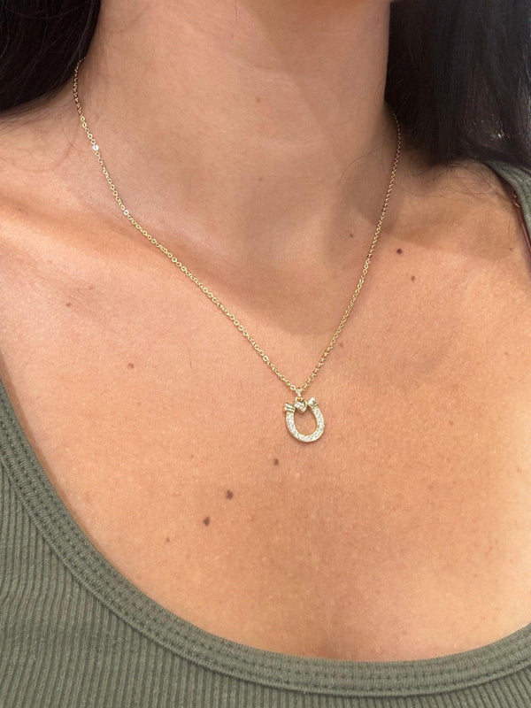 Horseshoe Diamonds Necklace - 9Teen Boutique