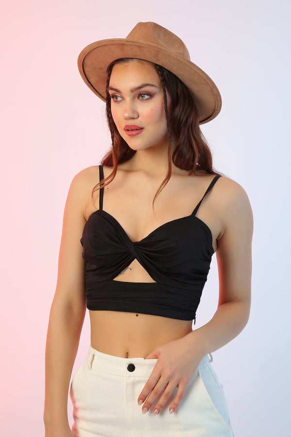 Zip Side Crop Top